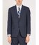 ウール混ストレッチ レギュラーフィット 2ボタン2ピーススーツ ウィンドペン紺