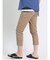 クロスストレッチ スリム クロップドパンツ カットツイル