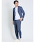 TechDenim スリムフィット ノータックパンツ 青(セットアップ可能)