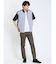 ふくれジャガード チェック柄 クルーネック半袖Ｔシャツ