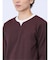 さまになる フェイクレイヤード キーネック長袖Tシャツ