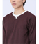 さまになる フェイクレイヤード キーネック長袖Tシャツ