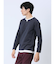 さまになる フェイクレイヤード キーネック長袖Tシャツ