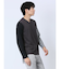 リンクスジャガード千鳥 Vネック長袖Tシャツ