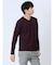ふくれジャガードリブ Vネック長袖Tシャツ