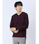 ふくれジャガードリブ Vネック長袖Tシャツ