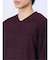 ふくれジャガードリブ Vネック長袖Tシャツ