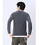 さまになる フェイクレイヤード キーネック長袖Tシャツ