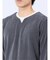 さまになる フェイクレイヤード キーネック長袖Tシャツ