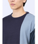カシミアタッチ パネルクルーニット&長袖Tシャツ アンサンブル