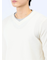 ワッフル裏起毛 フェイクVネック長袖Tシャツ