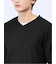 ワッフル裏起毛 フェイクVネック長袖Tシャツ