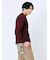 ワッフル裏起毛 フェイクVネック長袖Tシャツ
