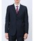 超光沢ストレッチ スリムフィット 2ボタン3ピーススーツ マイクロ紺