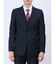 超光沢ストレッチ スリムフィット 2ボタン3ピーススーツ マイクロ紺