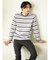 ポップコーンボーダー クルーネック長袖Tシャツ