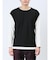 さまになる フェイクレイヤード クルーネック長袖Tシャツ