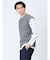 さまになる フェイクレイヤード クルーネック長袖Tシャツ