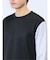 さまになる 布帛切替 クルーネック長袖Tシャツ