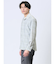 ModernRelax ストレッチチェック柄 ワイドカラー長袖シャツ