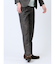 TechLinen スリムフィット ノータックパンツ 茶(セットアップ可能)