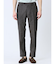 TechLinen スリムフィット ノータックパンツ 茶(セットアップ可能)
