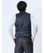 TechLinen スリムフィット ジレベスト チェック紺(セットアップ可能)