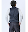TechLinen スリムフィット ジレベスト チェック紺(セットアップ可能)