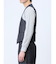 TechLinen スリムフィット ジレベスト チェック紺(セットアップ可能)