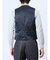 TechLinen スリムフィット ジレベスト チェック紺(セットアップ可能)