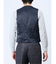 TechLinen スリムフィット ジレベスト チェック紺(セットアップ可能)