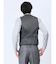 TechLinen スリムフィット ジレベスト グレー(セットアップ可能)