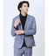 TechLinen スリムフィット 2ボタンジャケット 青(セットアップ可能)