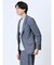 TechDenim スリムフィット 2ボタンジャケット ストライプ青(セットアップ可能)