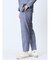 TechLinen スリムフィット ノータックパンツ 青(セットアップ可能)