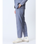 TechLinen スリムフィット ノータックパンツ 青(セットアップ可能)