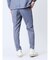 TechLinen スリムフィット ノータックパンツ 青(セットアップ可能)