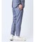 TechLinen スリムフィット ノータックパンツ 青(セットアップ可能)