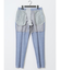 TechLinen スリムフィット ノータックパンツ 青(セットアップ可能)