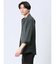メランジポリトロ バンドカラー 7分袖シャツ