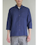 TechLinen スタンドカラー 7分袖シャツ