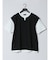 さまになる フェイクレイヤード キーネック半袖Tシャツ