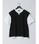 さまになる フェイクレイヤード キーネック半袖Tシャツ