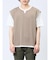さまになる フェイクレイヤード キーネック半袖Tシャツ