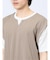 さまになる フェイクレイヤード キーネック半袖Tシャツ