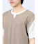さまになる フェイクレイヤード キーネック半袖Tシャツ