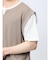 さまになる フェイクレイヤード キーネック半袖Tシャツ