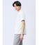 リンクス縦柄 フェイクVネック半袖Tシャツ