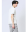 リンクス縦柄 フェイクVネック半袖Tシャツ