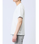 リンクス縦柄 フェイクVネック半袖Tシャツ